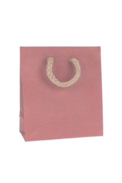 Geschenktasche Papier uni natron-rosa klein